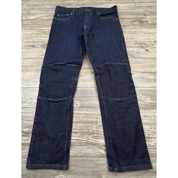 Belstaff Moto Jeans Mens 33 (34x28.5) Blue Tapered Fit Stretch Biker Moto Denim